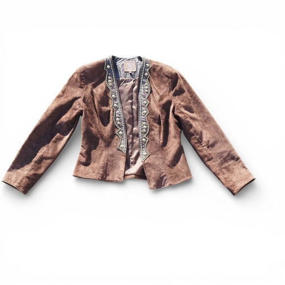 Double D Ranch Women’s S Suede Jacket Matching Studded Belt Western Chic - Picture 3 of 13